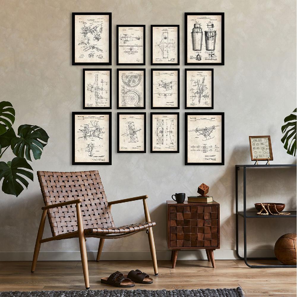 Nacnic Conjunto De Impresiones De Patentes De Máquinas Voladoras Diseño Vintage Ideal Para Amantes Del Arte Póster De Pared