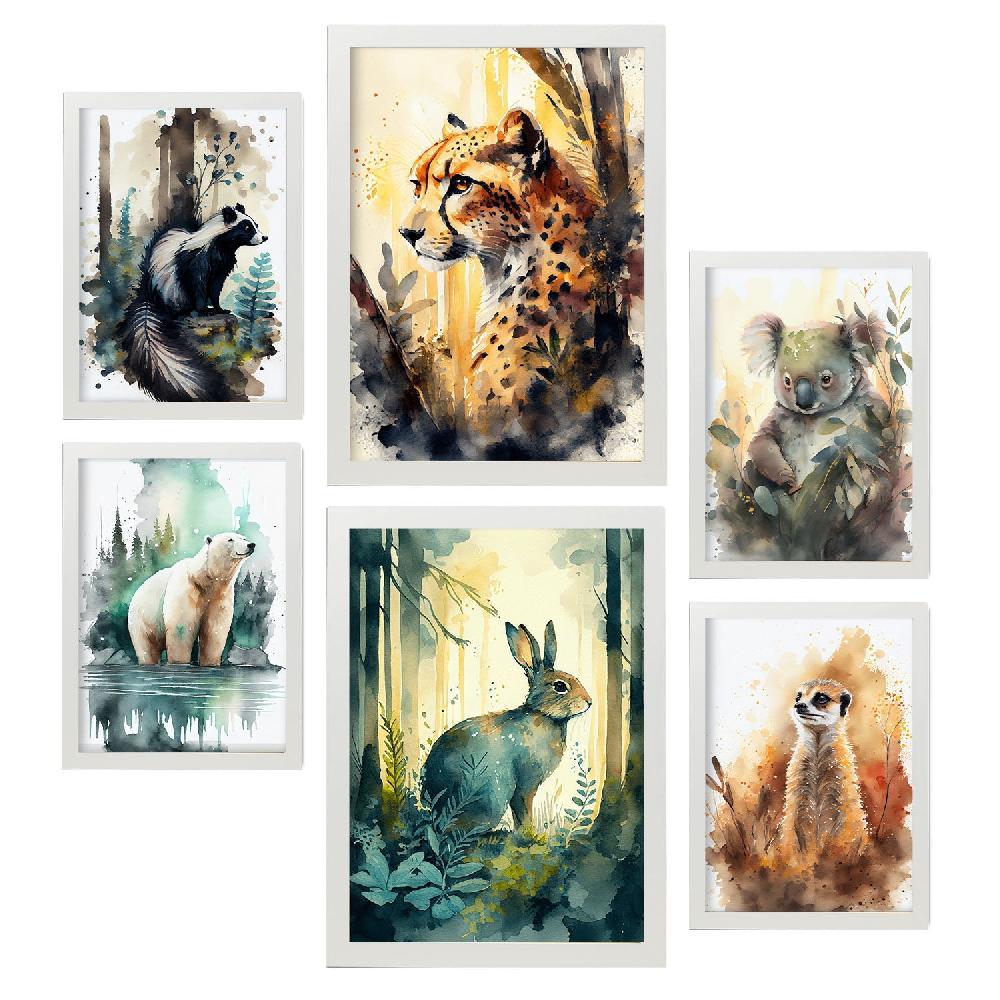 Nacnic Conjunto De Láminas De Animales Acuarela Nacnic_2