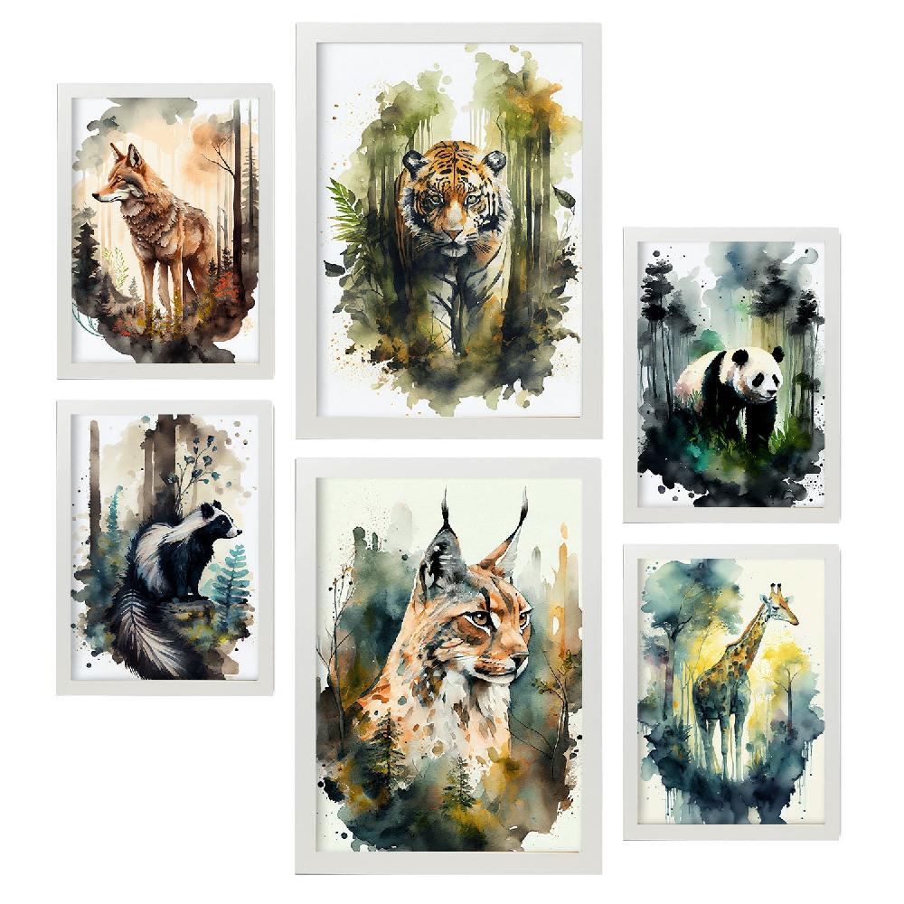 Nacnic Conjunto De Láminas De Animales Acuarela Nacnic_5