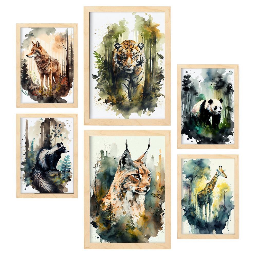 Nacnic Conjunto De Láminas De Animales Acuarela Nacnic_5