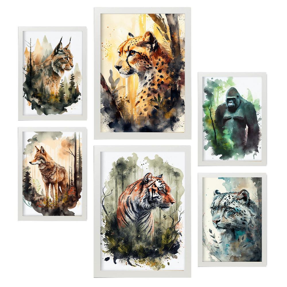 Nacnic Conjunto De Láminas De Animales Acuarela Nacnic 7