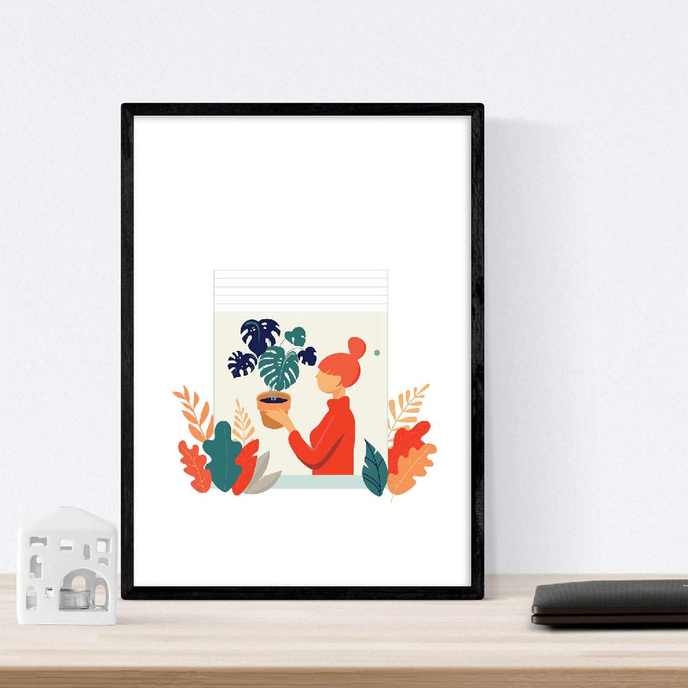 Nacnic Conjunto De Láminas De Mujeres Y Plantas En Casa