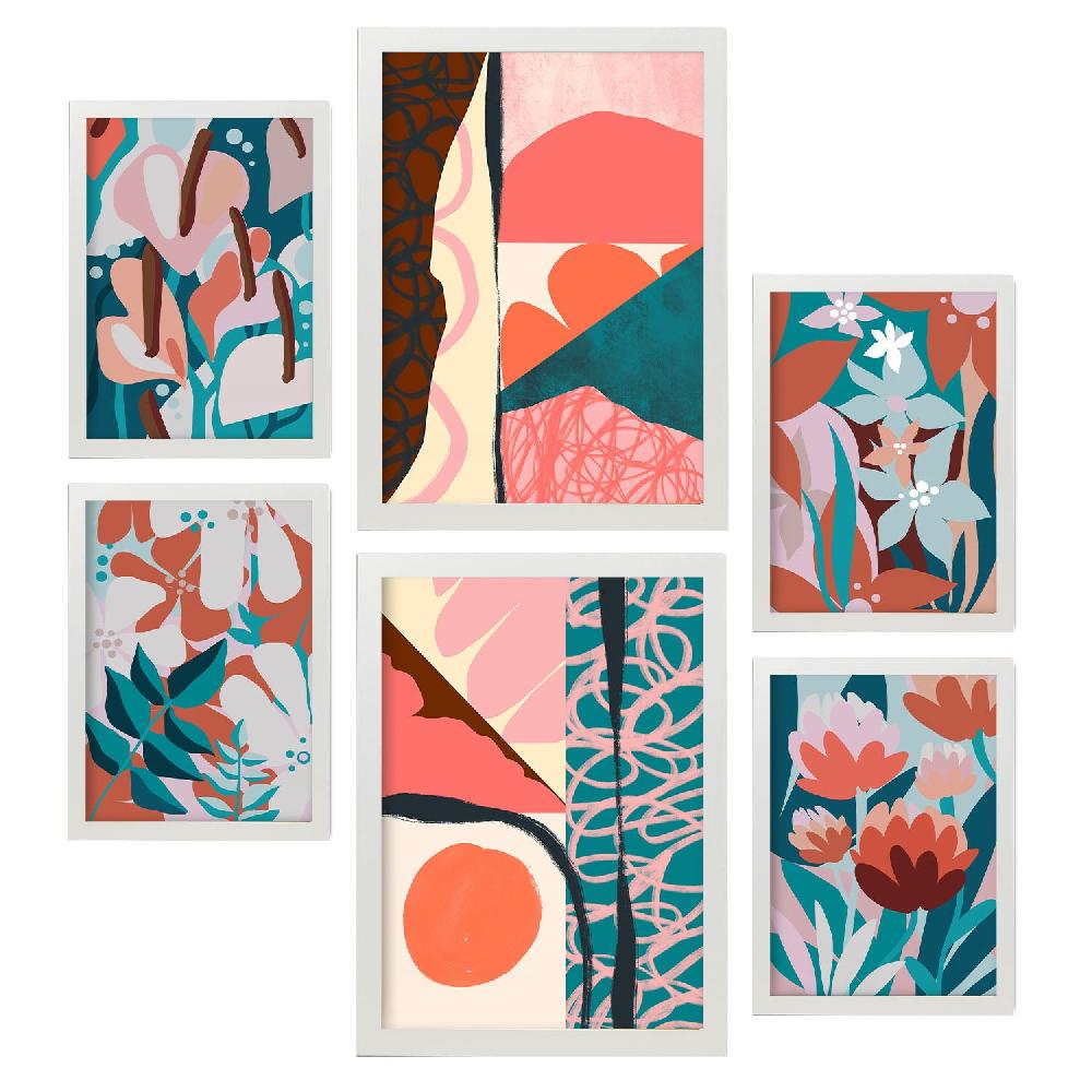 Nacnic Conjunto Nacnic De 6 Láminas Abstractas De Flores