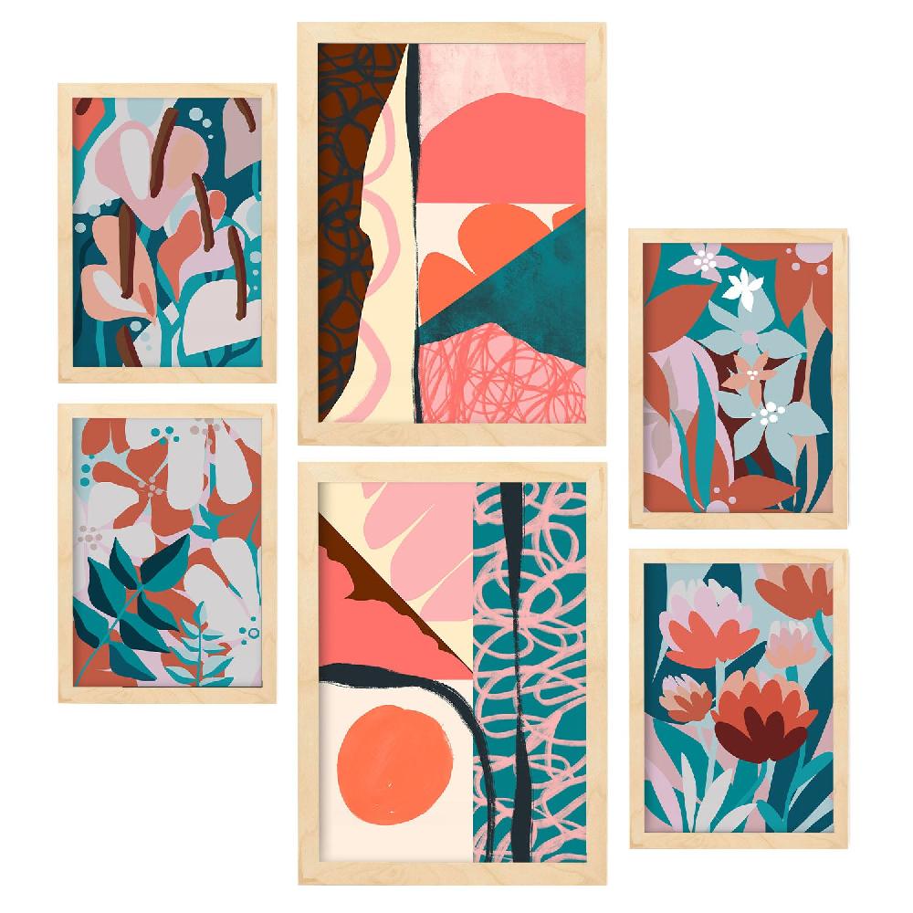 Nacnic Conjunto Nacnic De 6 Láminas Abstractas De Flores