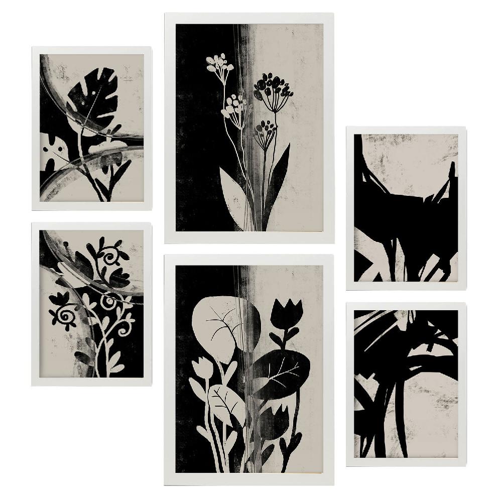 Nacnic Conjunto Nacnic De 6 Láminas Abstractas De Flores