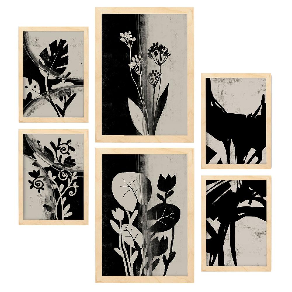 Nacnic Conjunto Nacnic De 6 Láminas Abstractas De Flores