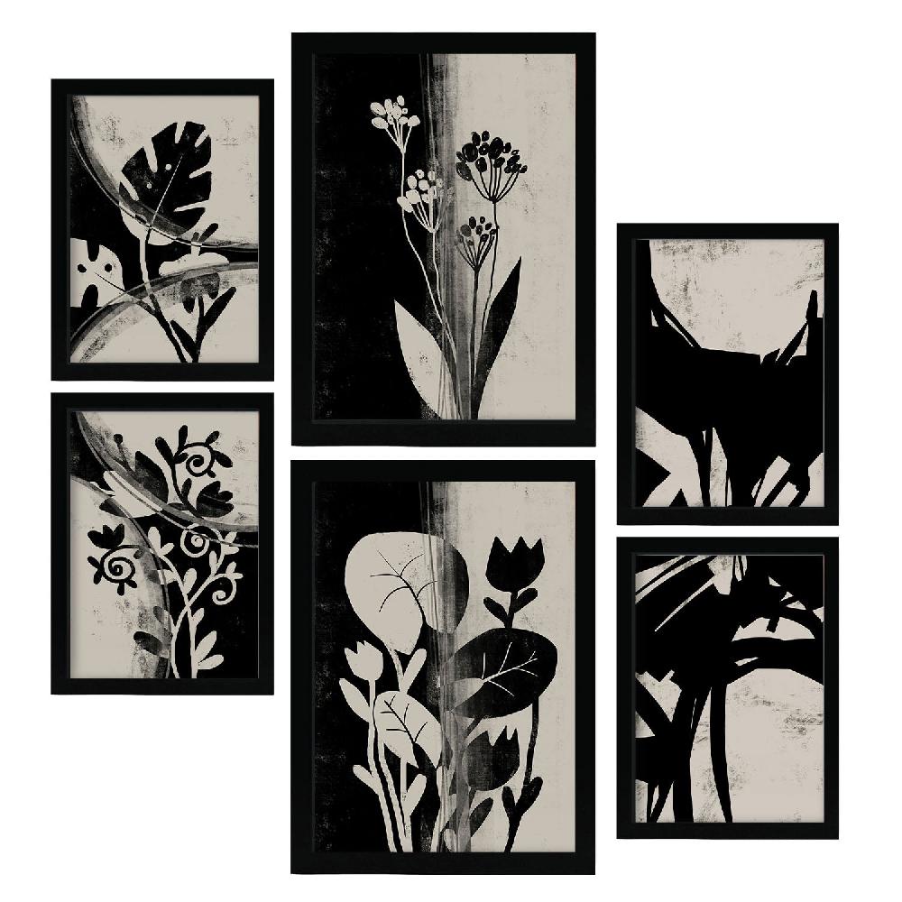 Nacnic Conjunto Nacnic De 6 Láminas Abstractas De Flores