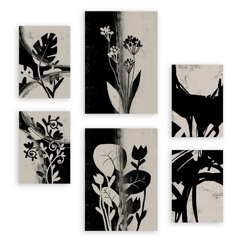 nacnic Conjunto Nacnic de 6 Láminas Abstractas de Flores