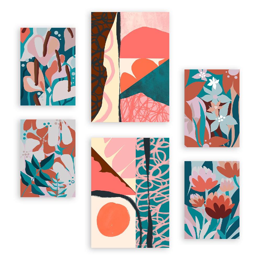 nacnic Conjunto Nacnic de 6 Láminas Abstractas de Flores