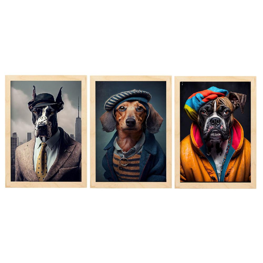 Nacnic Divertidas Ilustraciones Realistas De Animales Con Ropa Humana Colección De Láminas Para Diseño De Interiores 21