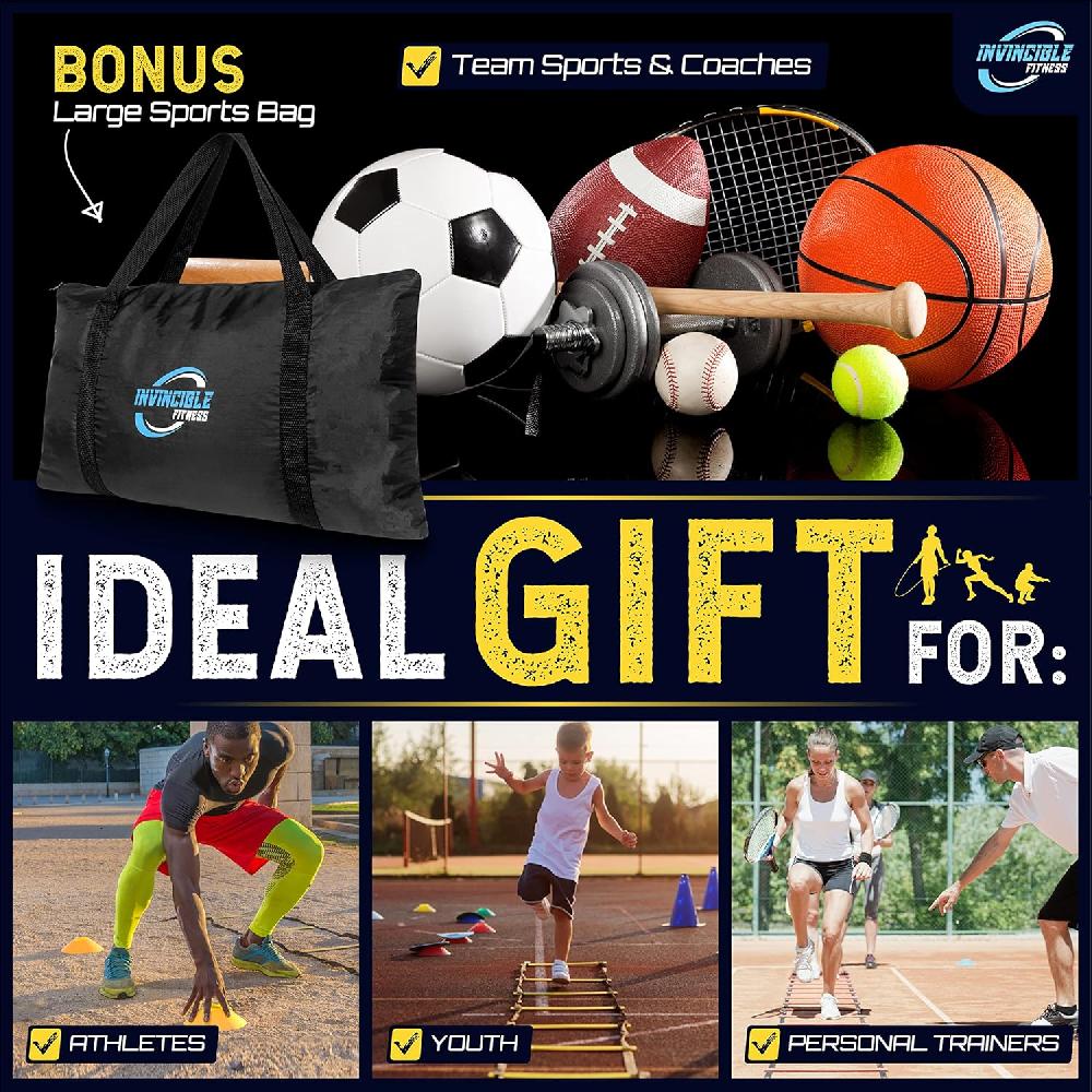 Nacnic Escalera De Agilidad Set 11 Peldaños Duradero Materiales Portátil Bolsa De Transporte Incluye 4 Piquetas De Metal + Bonus: 2 5 "Lacrosse Masaje Pelota Por Invencible Fitness