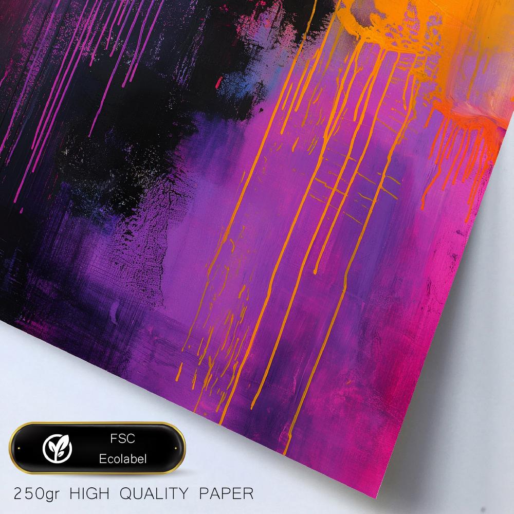 Nacnic Formas Abstractas En Morado Fucsia Y Azul - Lámina