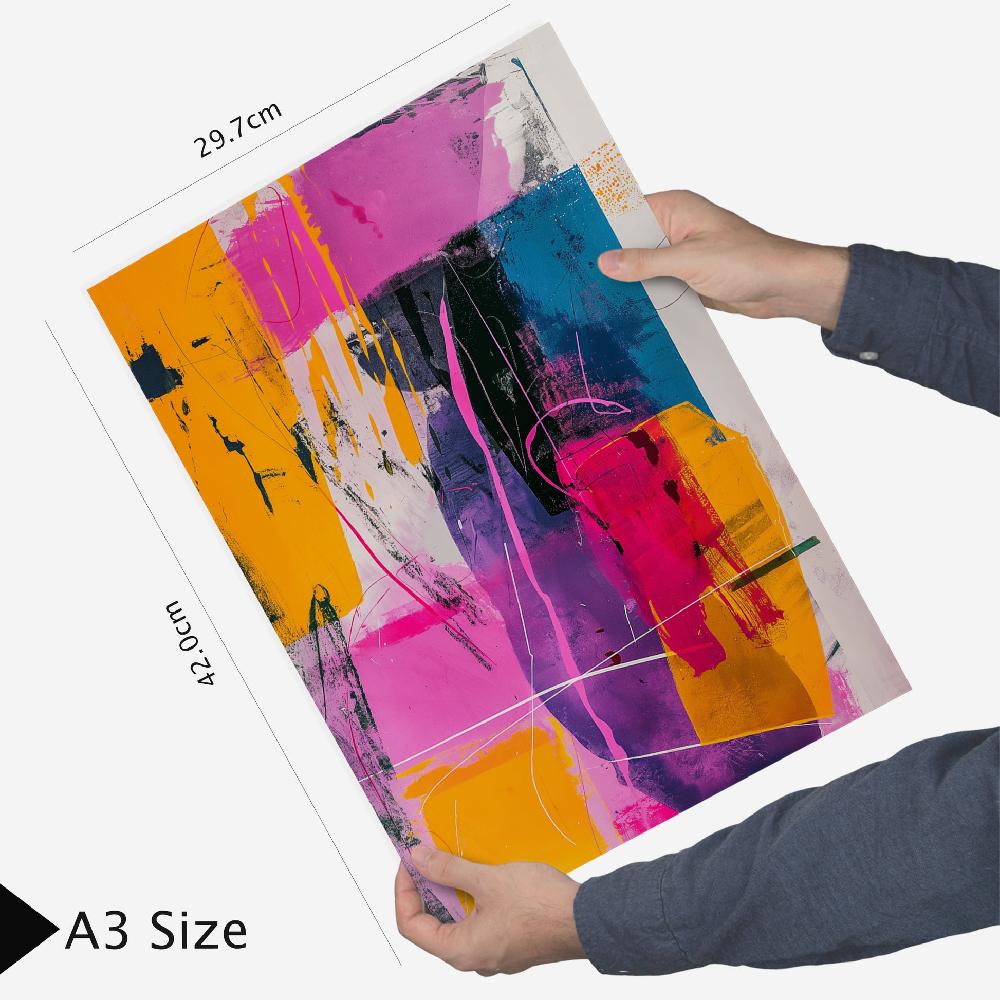 Nacnic Formas Abstractas En Morado Fucsia Y Azul - Lámina
