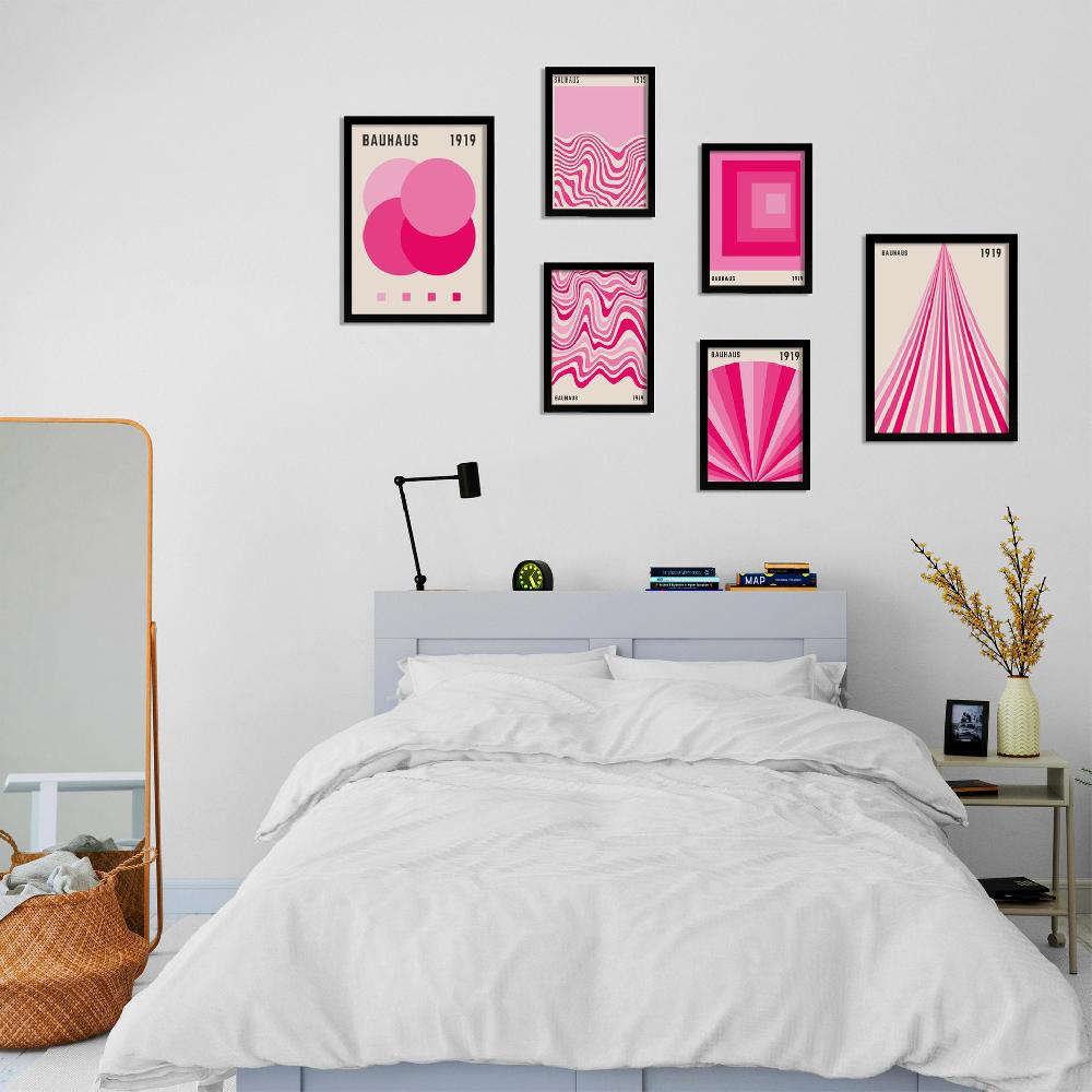 nacnic Geometrico Bauhaus colores viibrantes Rosa Fucsia