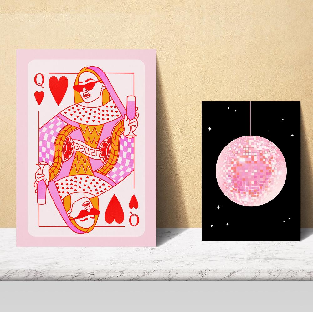 Nacnic Illustraciones De Arte Moderno Femenino Tonos Rosas