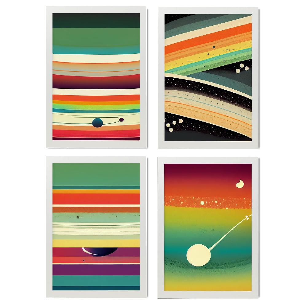 Nacnic Ilustraciones Artísticas Modernas De Galaxia En Color Completo - Láminas