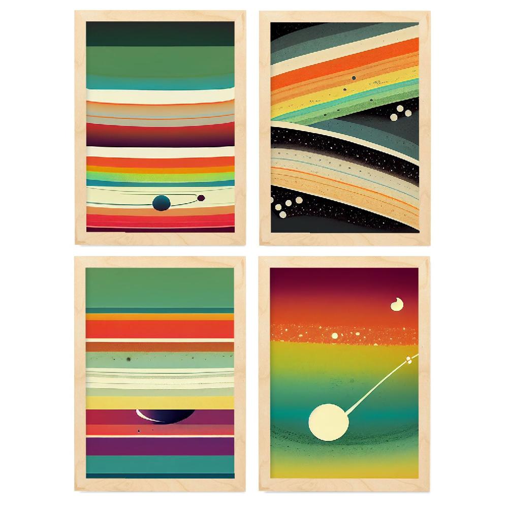 Nacnic Ilustraciones Artísticas Modernas De Galaxia En Color Completo - Láminas