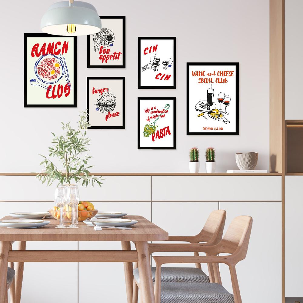 nacnic Ilustraciones de alimentos y comida estilo pop art ramen y pasta