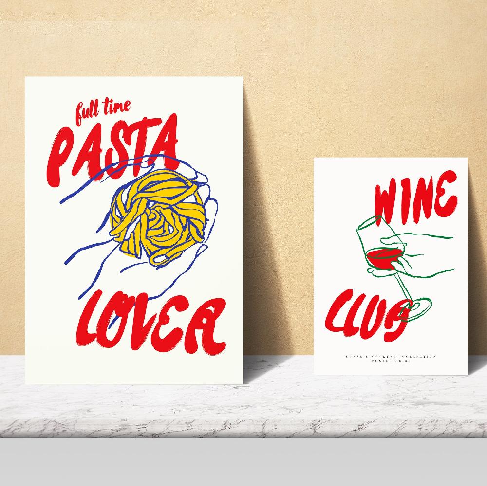 Nacnic Ilustraciones De Alimentos Y Comida Estilo Pop Art Tonos Rosas
