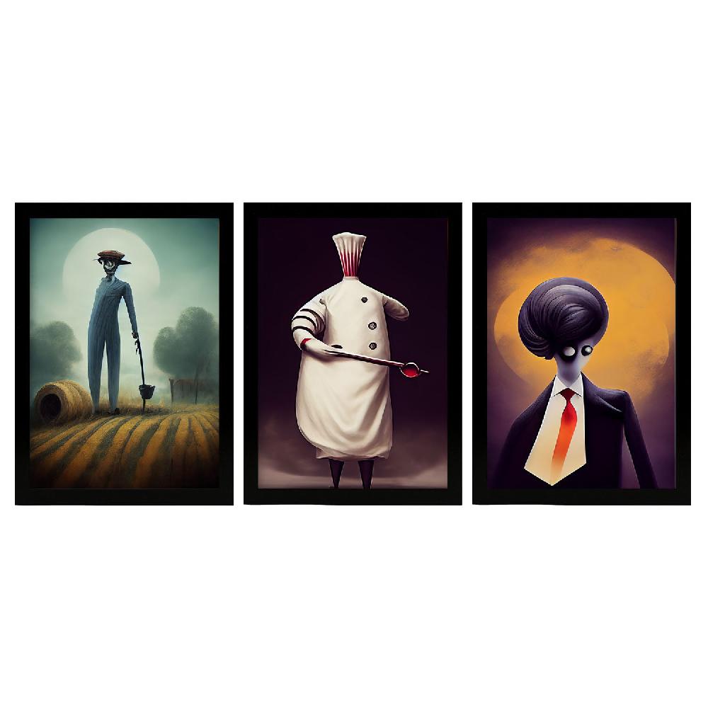 nacnic Ilustraciones de Animales estilo Burton y Láminas de Arte Oscuro y Gótico para Interiorismo y Decoración Colección 30