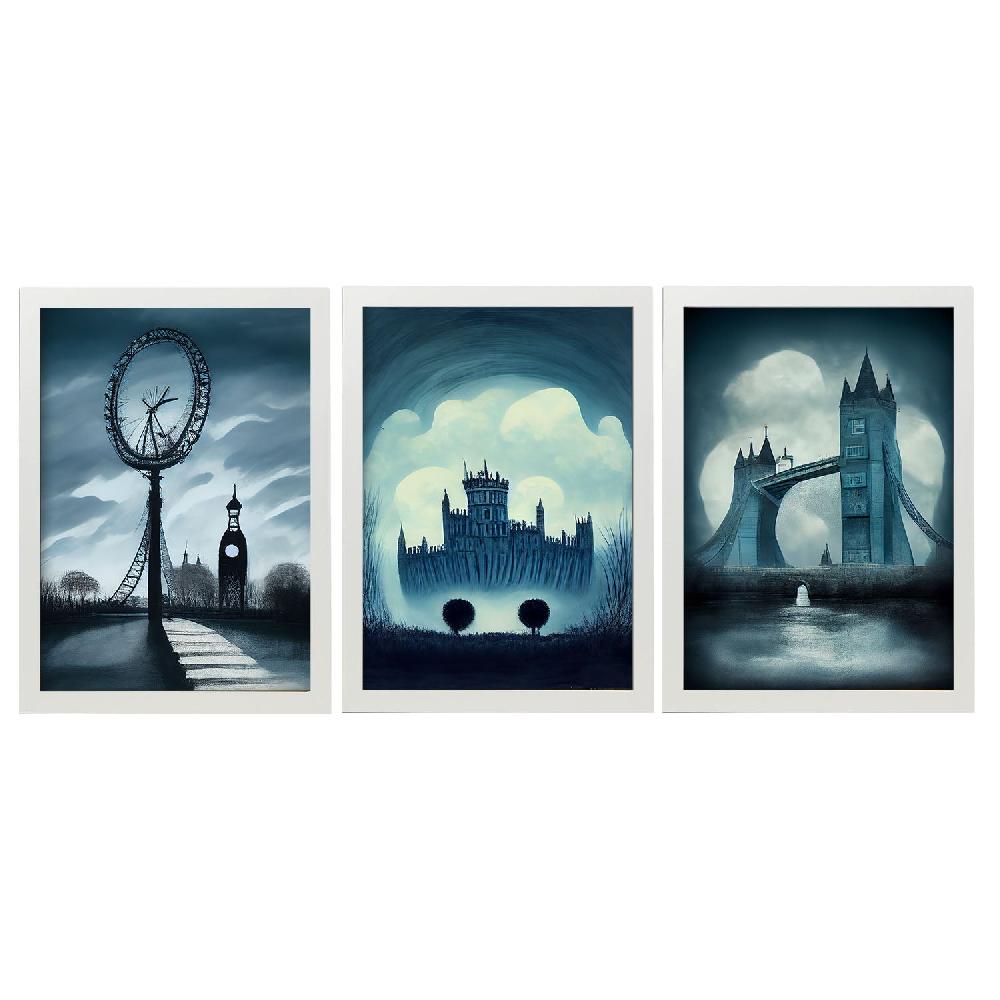 Nacnic Ilustraciones De Monumentos Y Ciudades Estilo Burton Láminas Colección Set 7