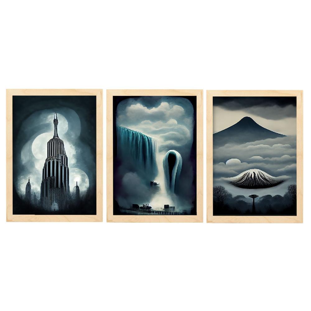 Nacnic Ilustraciones De Monumentos Y Ciudades Estilo Burton Laminas Colección 3