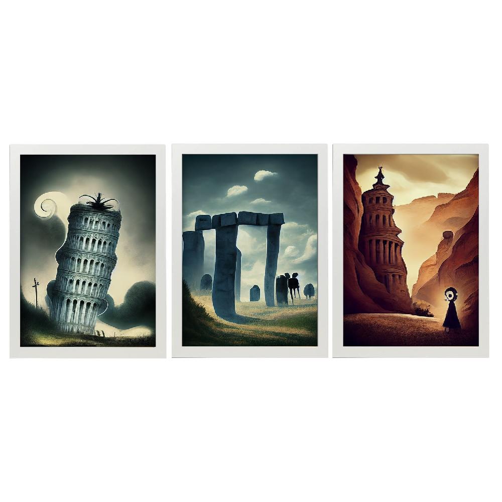Nacnic Ilustraciones De Monumentos Y Ciudades Estilo Burton Colección 1 Láminas