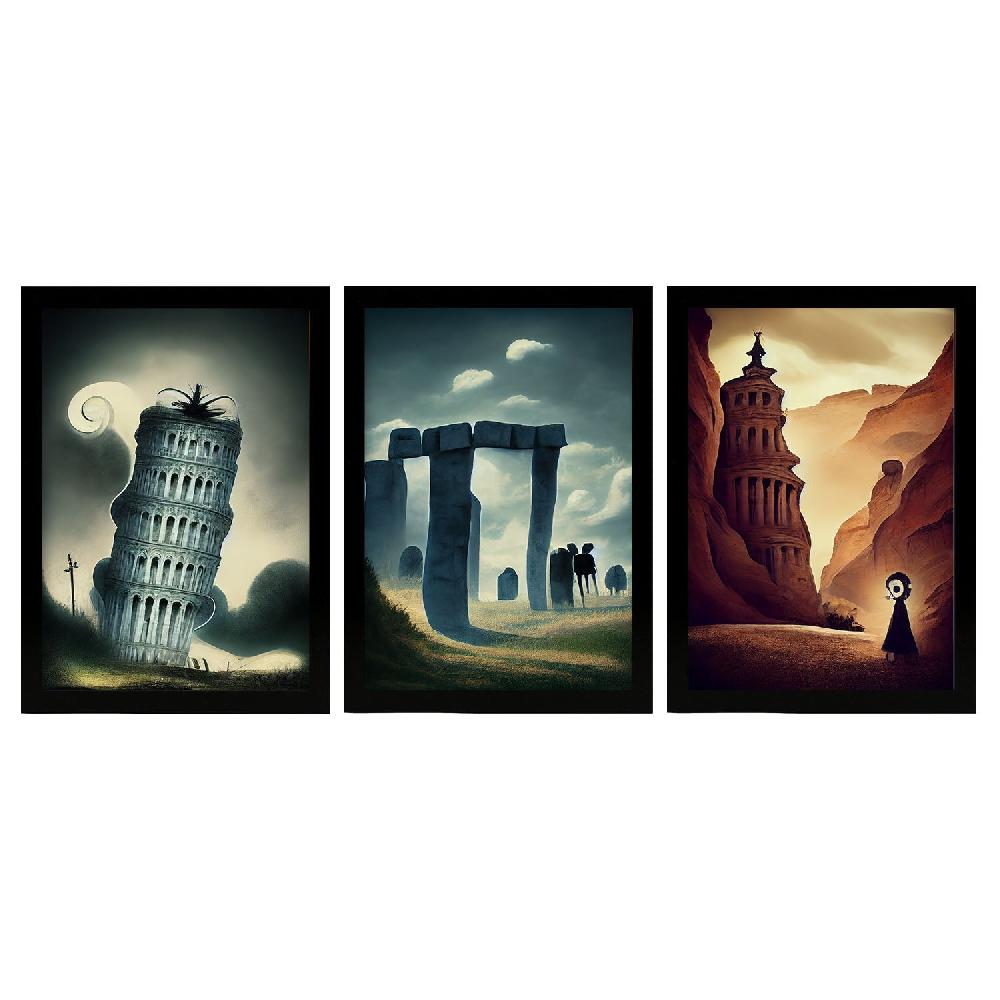 nacnic Ilustraciones de Monumentos y Ciudades estilo Burton Colección 1 Láminas