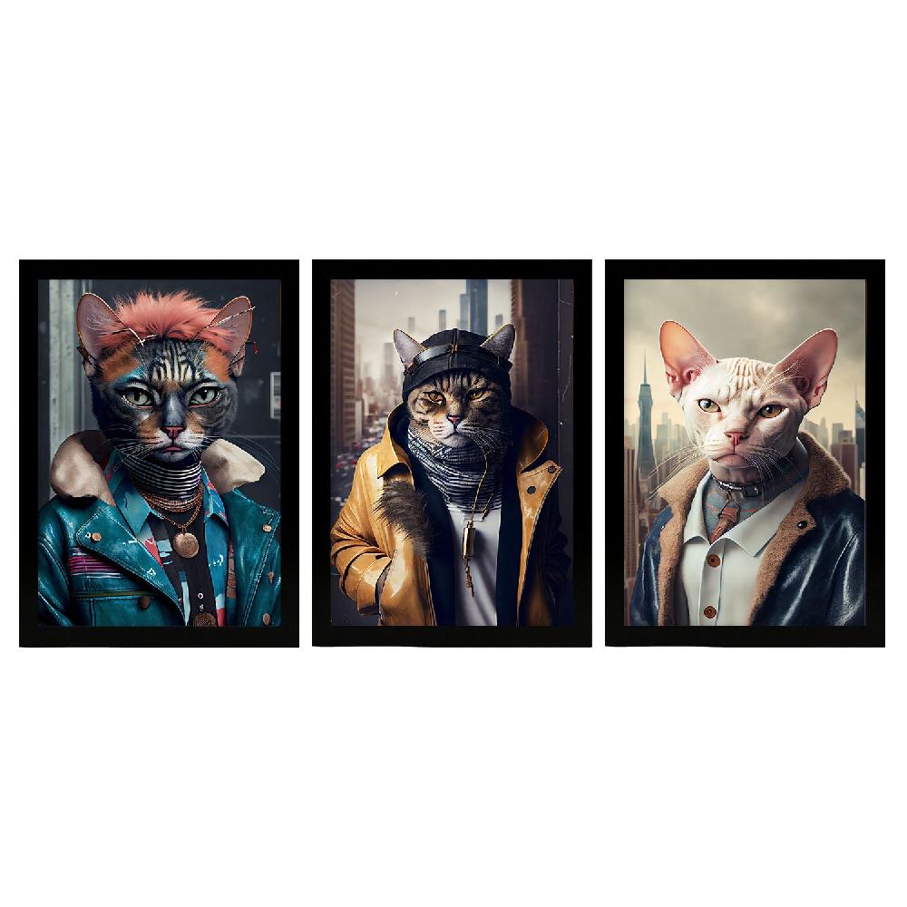 nacnic Ilustraciones Divertidas de Animales en Ropa Humana Colección de 3 Láminas