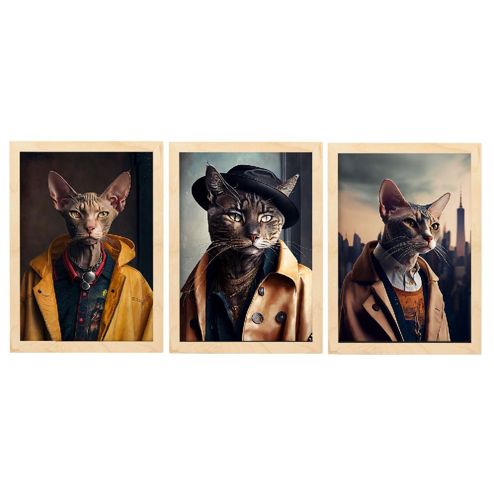 Nacnic Ilustraciones Divertidas De Animales En Ropa Humana Set De Colección 4 Láminas