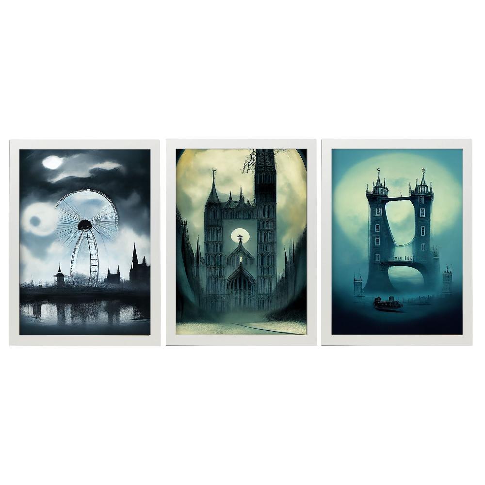 Nacnic Ilustraciones Estilo Burton De Monumentos Y Ciudades Colección De 6 Láminas Para Diseño De Interiores Y Decoración