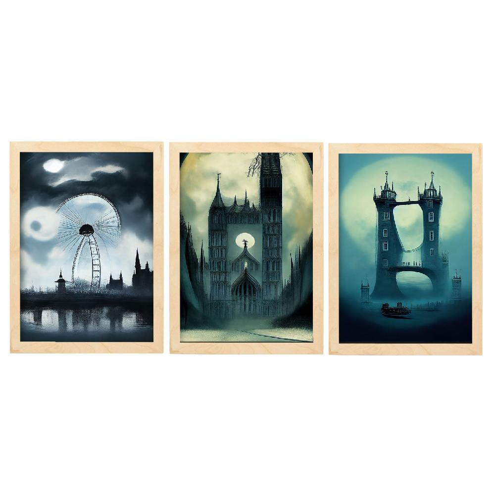 Nacnic Ilustraciones Estilo Burton De Monumentos Y Ciudades Colección De 6 Láminas Para Diseño De Interiores Y Decoración