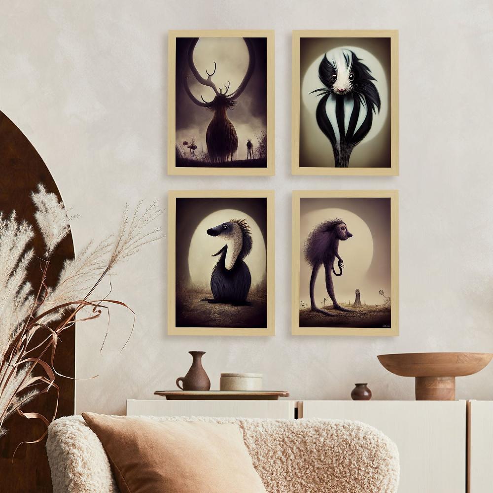 Nacnic Ilustraciones Y Láminas De Animales Al Estilo Burton