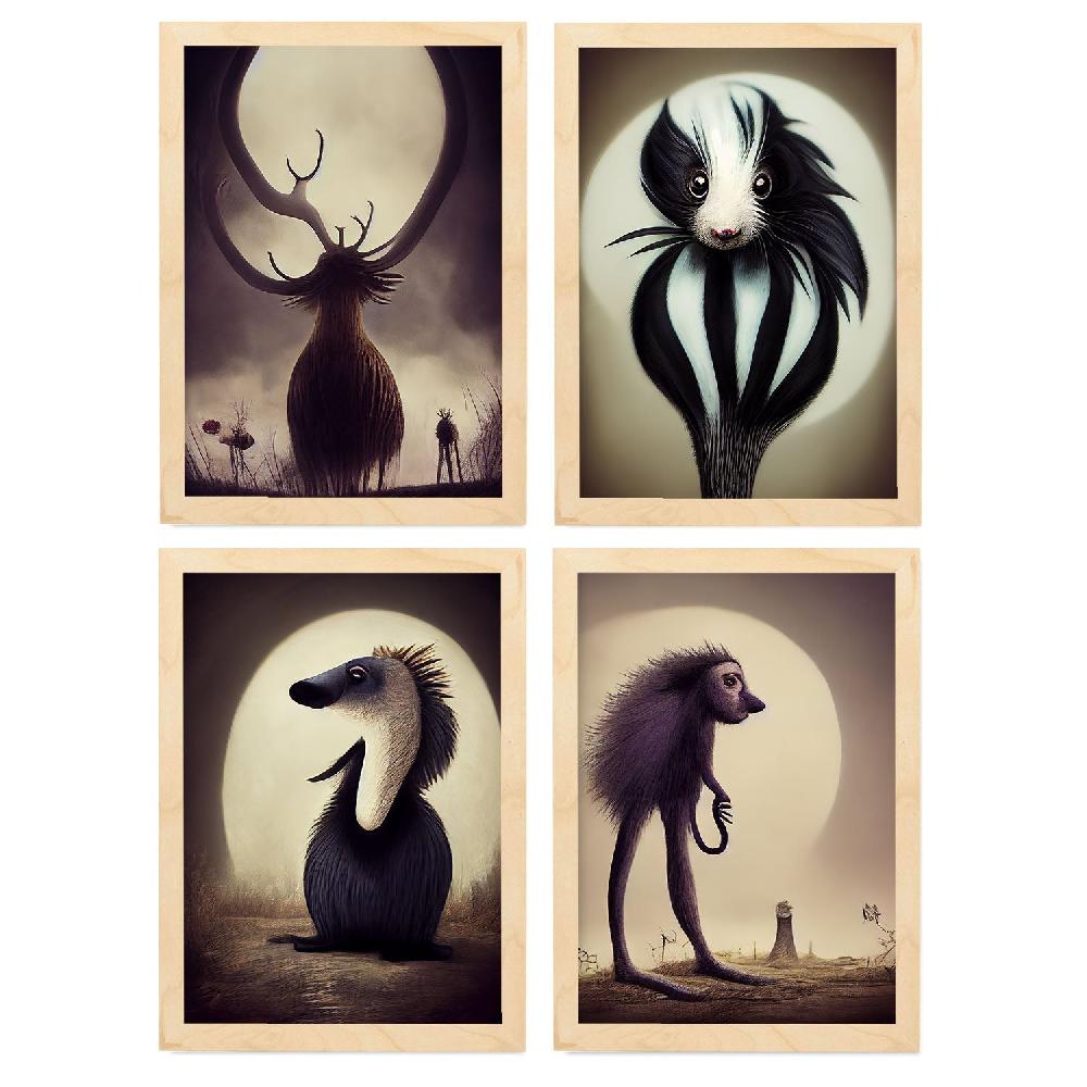 Nacnic Ilustraciones Y Láminas De Animales Al Estilo Burton