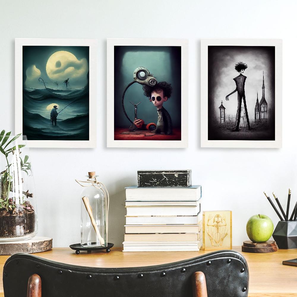 Nacnic Ilustraciones Y Láminas De Animales Al Estilo Burton Para Diseño De Interiores Y Decoración Colección 25