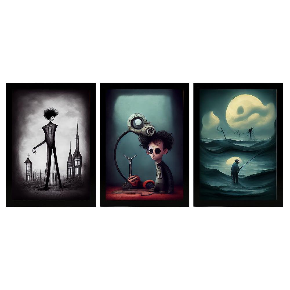 nacnic Ilustraciones y Láminas de Animales al estilo Burton para Diseño de Interiores y Decoración Colección 25