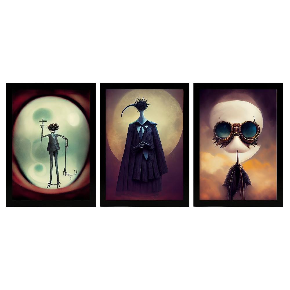 nacnic Ilustraciones y Láminas de Animales al Estilo Burton de Colección Goth y Oscuro
