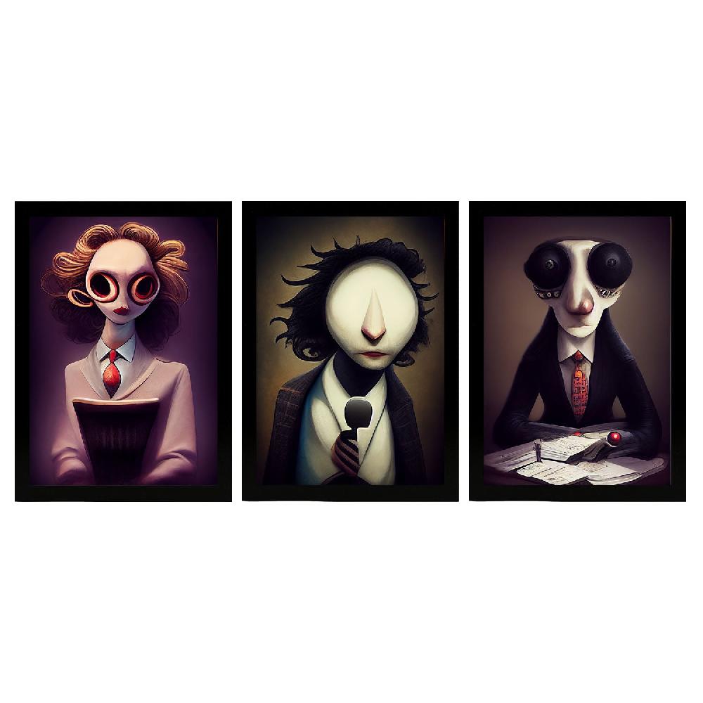 nacnic Ilustraciones y Laminas de Animales al Estilo Burton Colección Oscura y Gótica para Diseño de Interiores