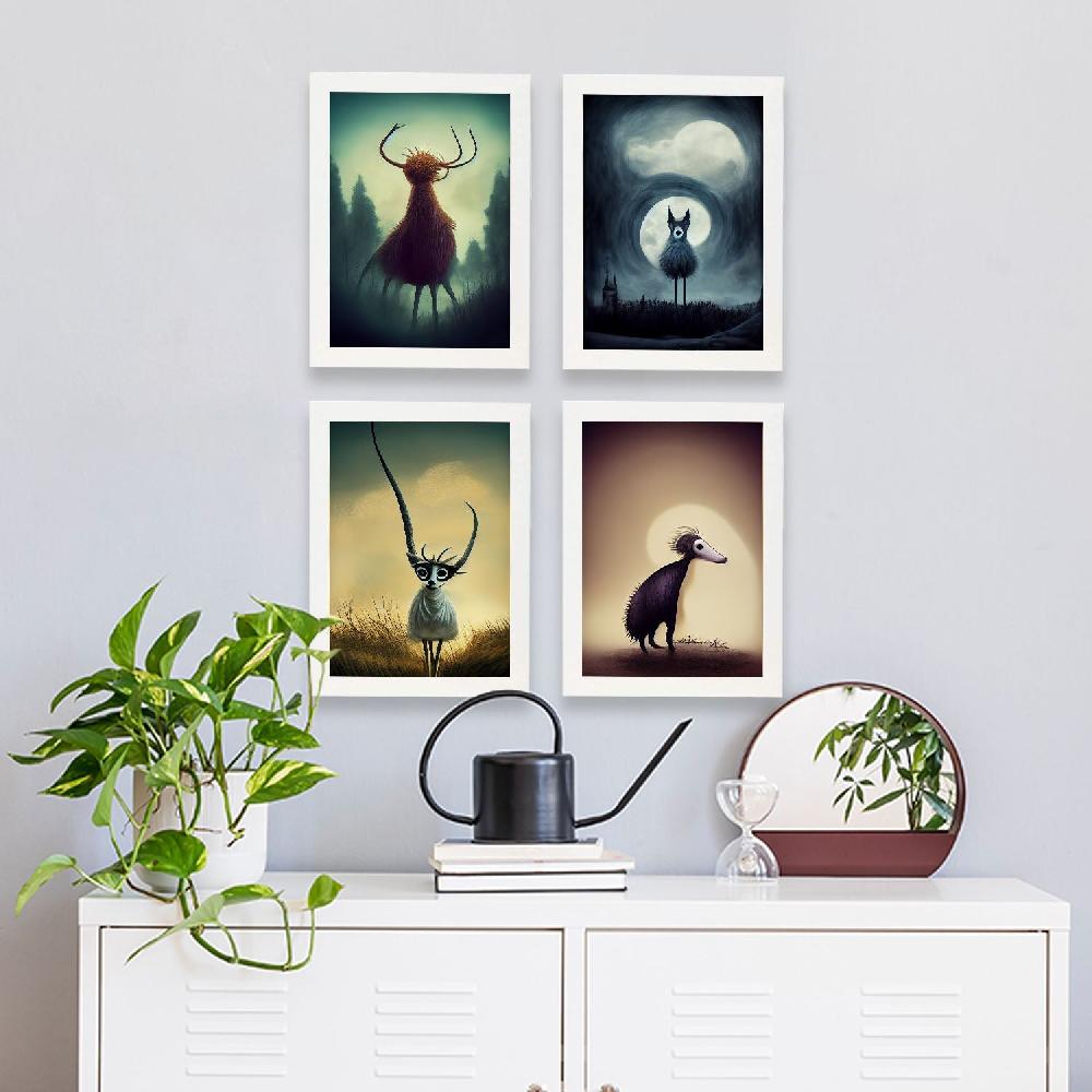 Nacnic Ilustraciones Y Láminas De Animales Estilo Burton Colección 1