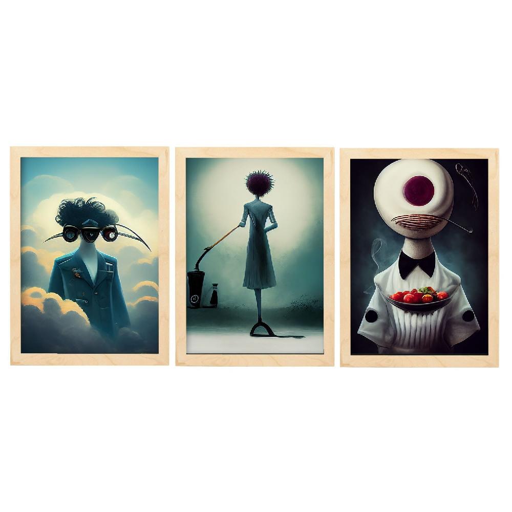 Nacnic Ilustraciones Y Láminas De Animales Estilo Burton Para Diseño De Interiores Y Decoración Colección 28