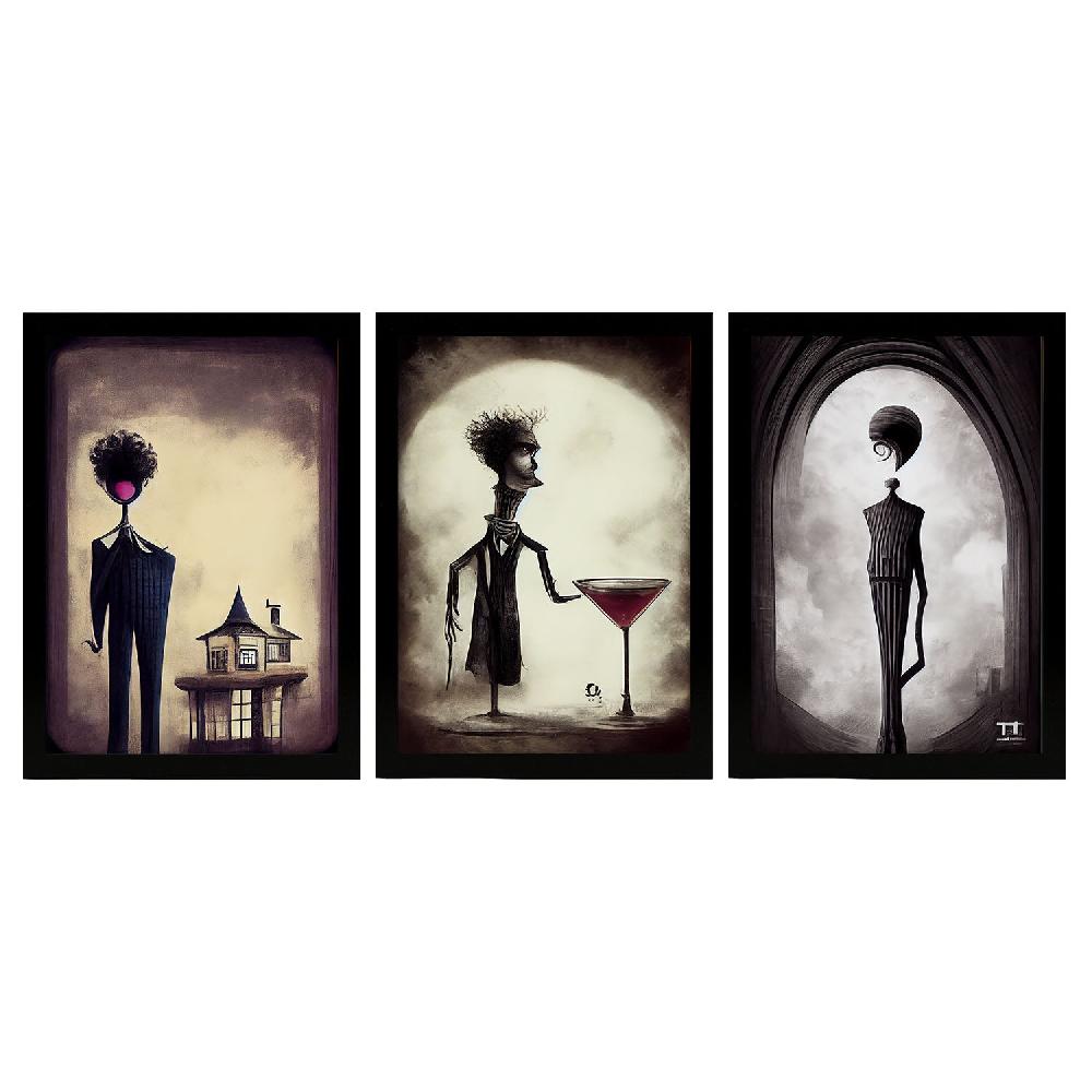 nacnic Ilustraciones y Laminas de Animales estilo Burton de Arte Oscuro y Gótico Colección 27