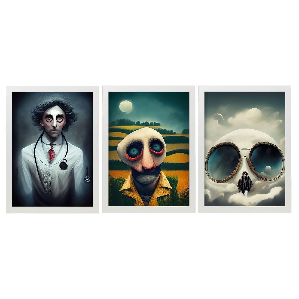 Nacnic Ilustraciones Y Láminas De Animales Estilo Burton Colección De Conjuntos De Diseño Interior Goth Y Oscuro