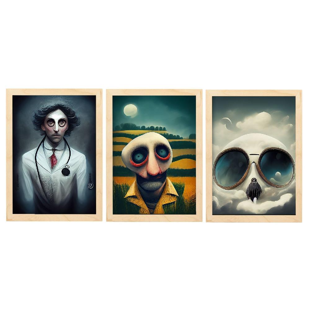 Nacnic Ilustraciones Y Láminas De Animales Estilo Burton Colección De Conjuntos De Diseño Interior Goth Y Oscuro