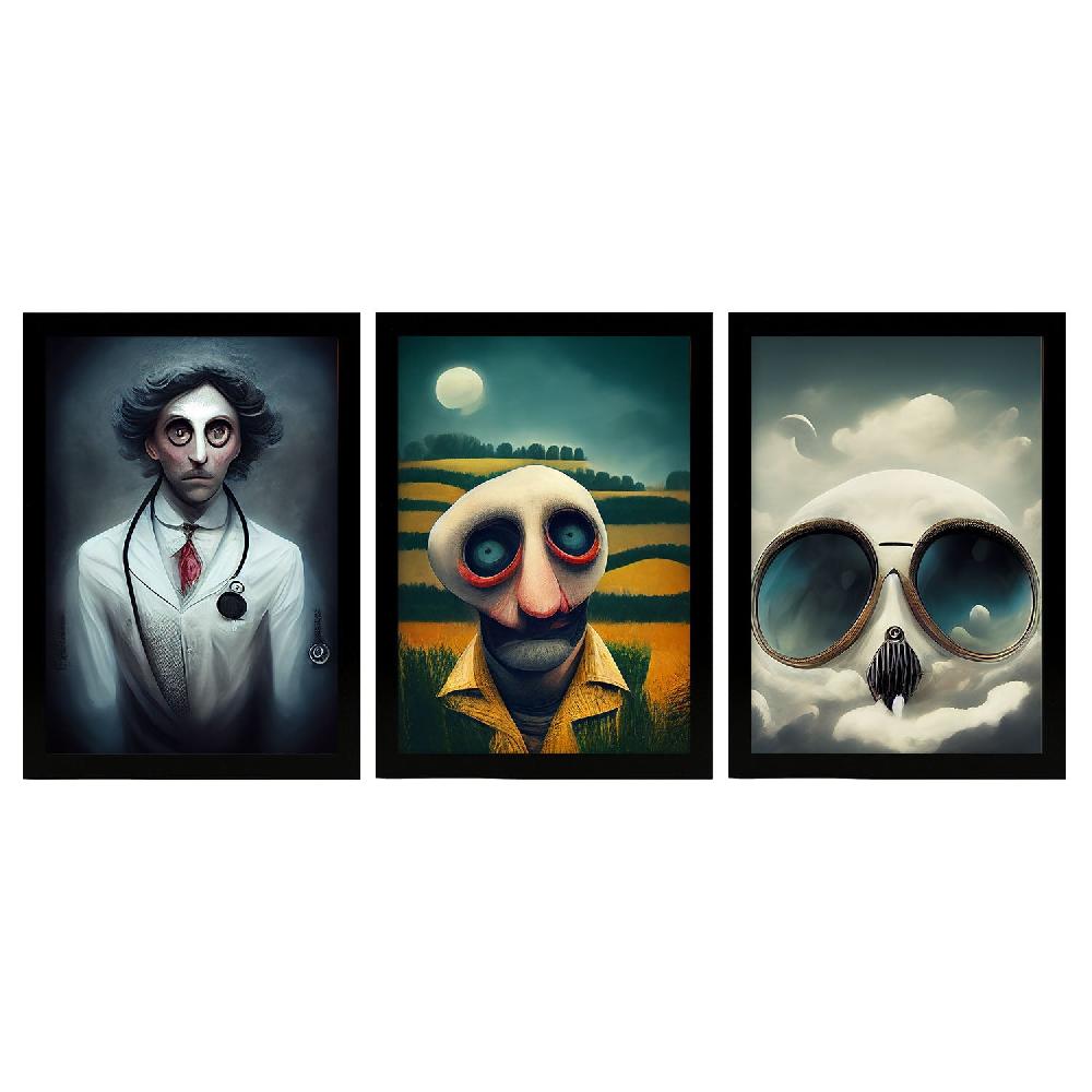 nacnic Ilustraciones y Láminas de Animales Estilo Burton Colección de Conjuntos de Diseño Interior Goth y Oscuro
