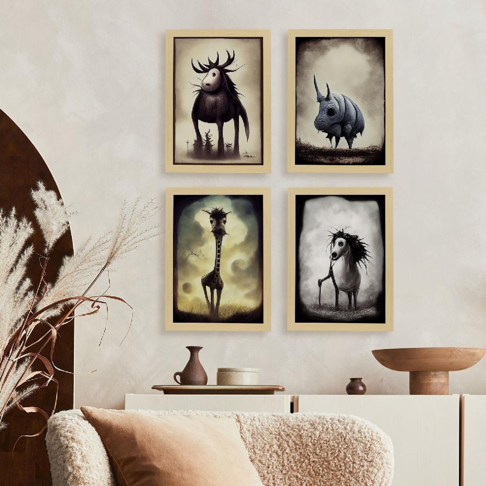 Nacnic Ilustraciones Y Láminas De Animales Estilo Burton Colección 1