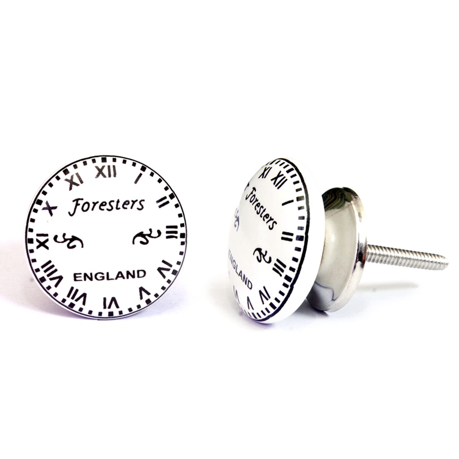 Nacnic Juego De 10 Pomos De Cerámica Con Diseño De Relojes En Blanco Y Negro