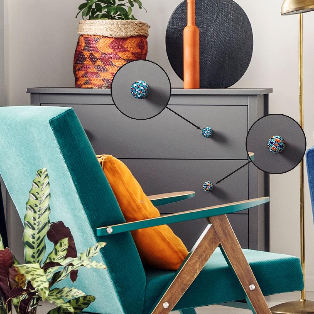 Nacnic Juego De 10 Pomos De Cerámica Con Diseño Vintage Para Muebles