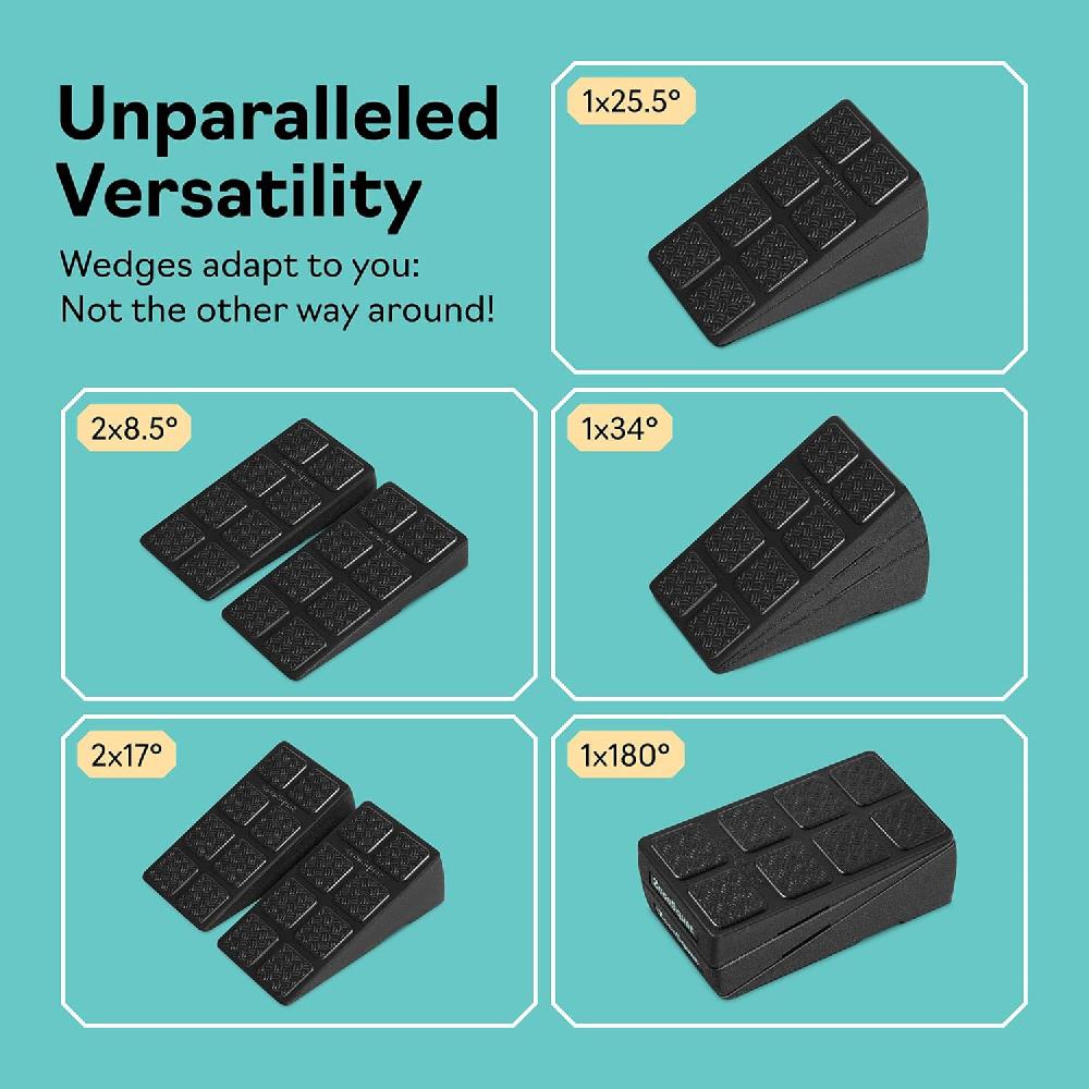Nacnic Juego De 3 Cuñas Para Sentadillas - Se Convierte En Plataforma De Step Aeróbico - Bloques Para Sentadillas Con Capacidad De 520 Lbs - Tabla Inclinada Para Estiramiento De Pantorrillas Bloques De Yoga