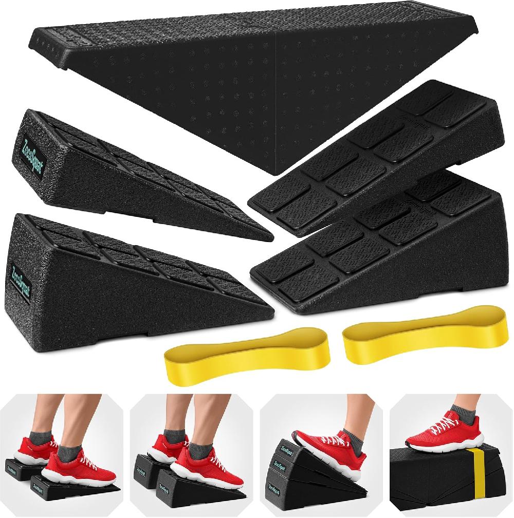 Nacnic Juego De 5 Cuñas Para Sentadillas - Se Convierte En Plataforma De Step Aeróbico - Bloques Para Sentadillas Con Capacidad De 520 Lbs - Tabla Inclinada Para Estiramiento De Pantorrillas Bloques De Yoga