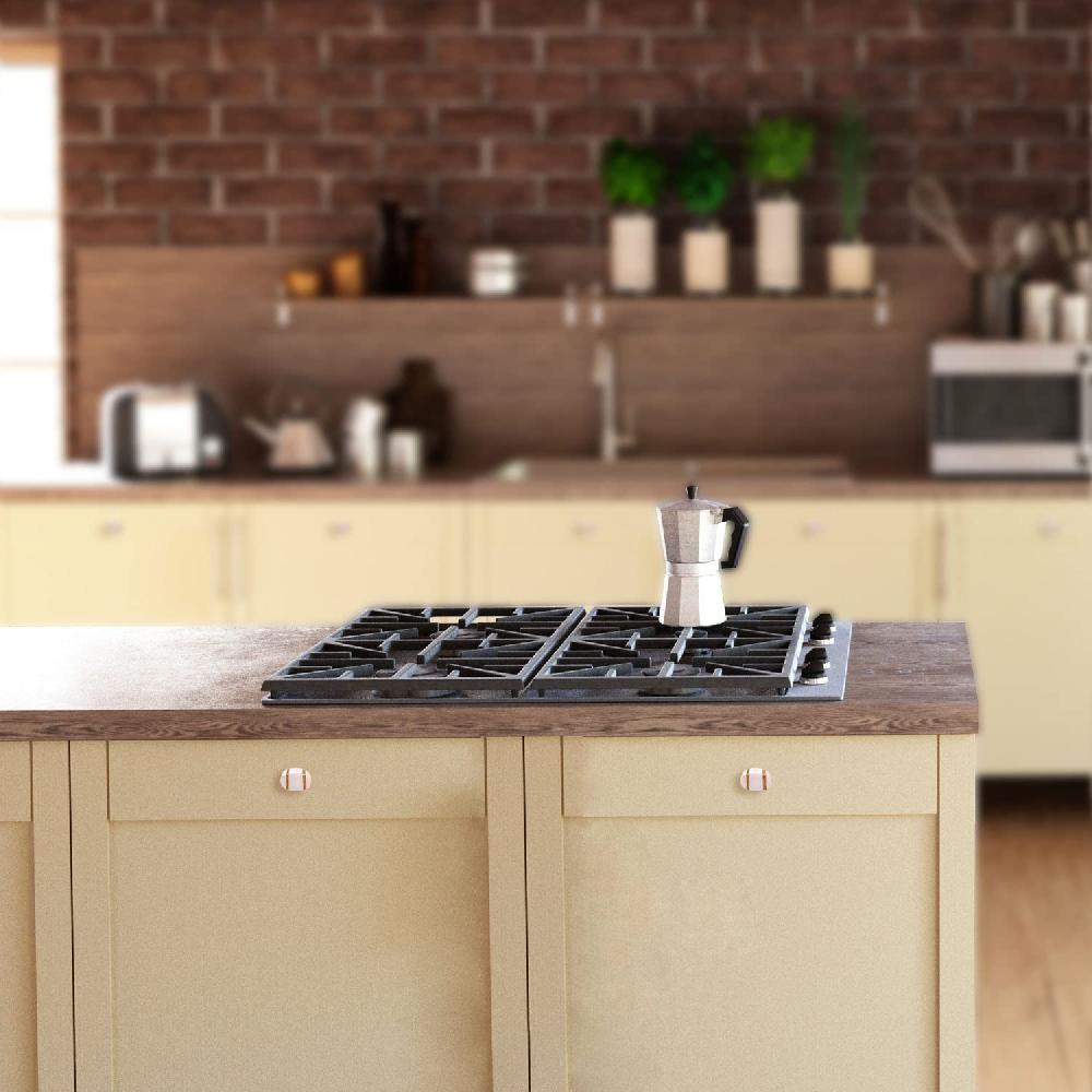 Nacnic Juego De 6 Pomos De Piedra Ovalados Tono Pizzara Y Hueso Para Decoración De Cocina Y Baño